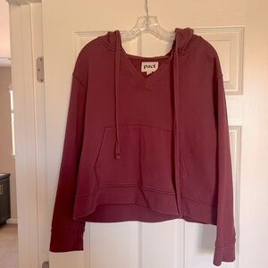 Like new PACT v-neck crop hoodie